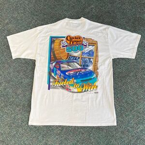 Vintage 1999 Chase Authentics white Cracker Barrel NASCAR tee